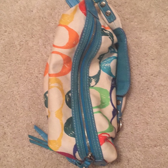 Monogram coach purse. Rainbow color handbag - Picture 8 of 8